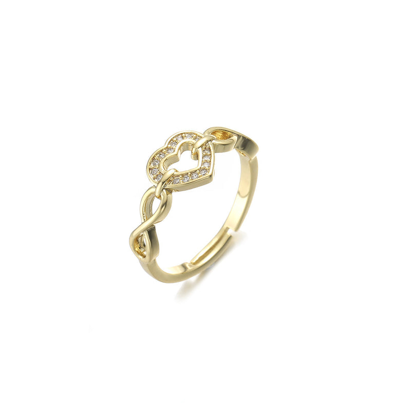 Real Gold Plating Bow Zircon Ring for Women