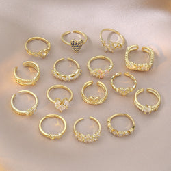 Real Gold Plating Bow Zircon Ring for Women