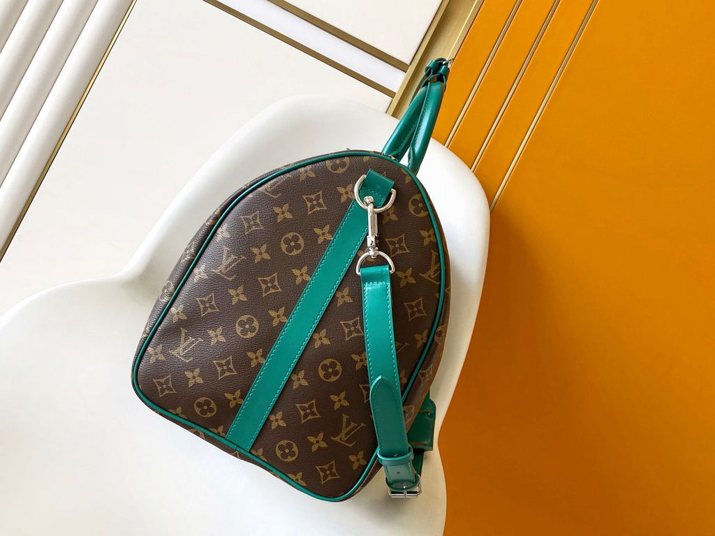 Emerald Edge Monogram Sling Bag – Premium Leather Crossbody