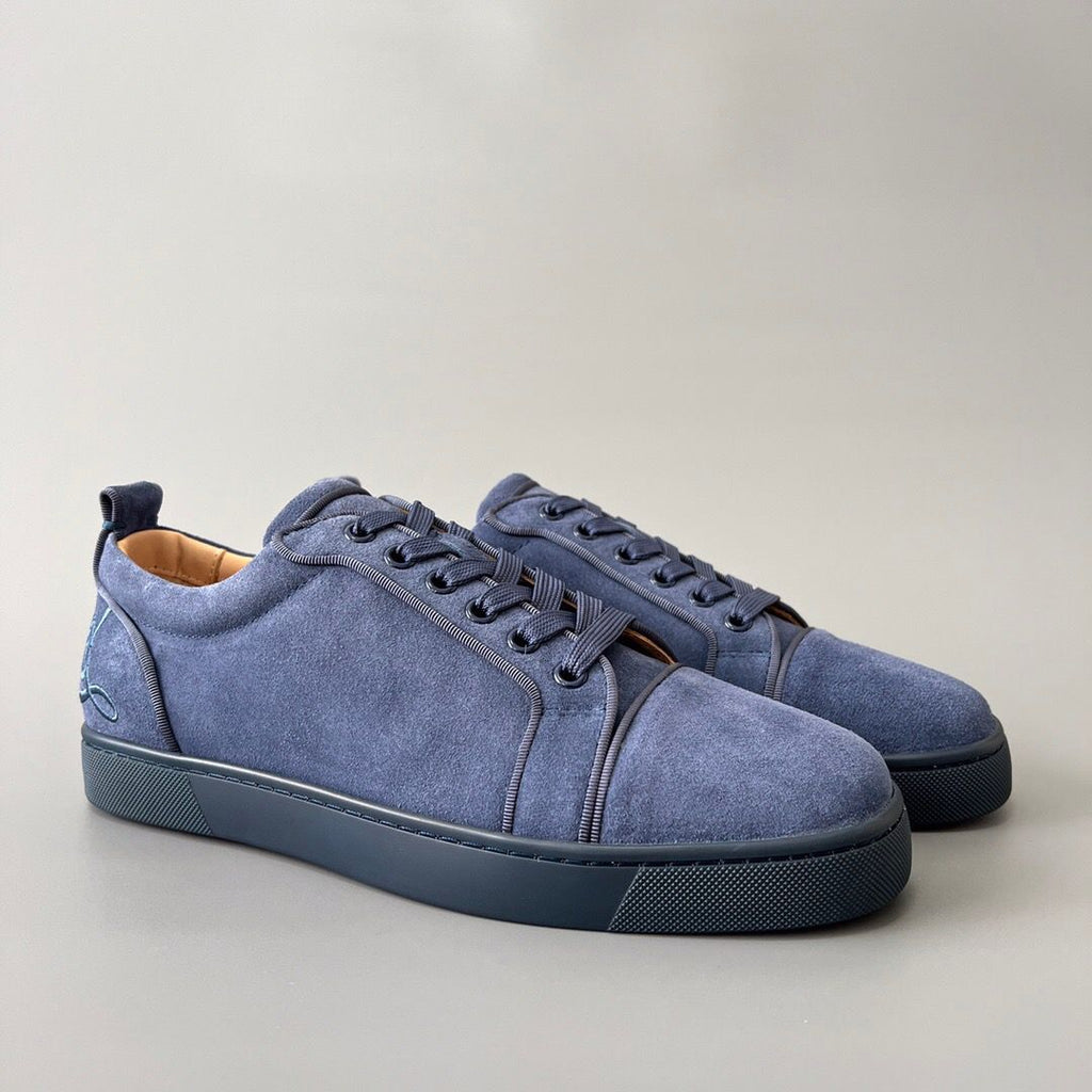 Luxury Navy Blue Suede Sneakers – Premium Handcrafted Low-Tops