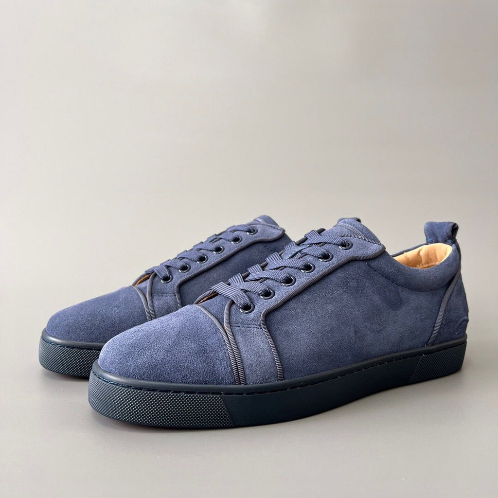 Luxury Navy Blue Suede Sneakers – Premium Handcrafted Low-Tops