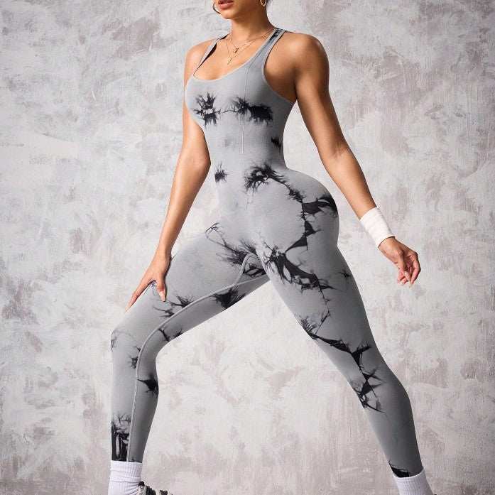 Stretch Tie-Dye Yoga Jumpsuit
