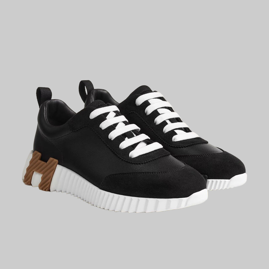 Black & White Designer Sneakers with Sculpted Sole – Luxury Streetwear Edition