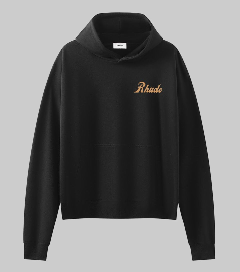 Premium Black Logo Hoodie – Heavyweight Luxury Streetwear Hoodie