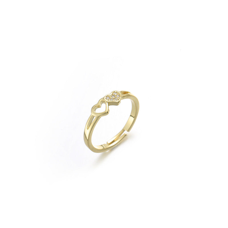 Real Gold Plating Bow Zircon Ring for Women