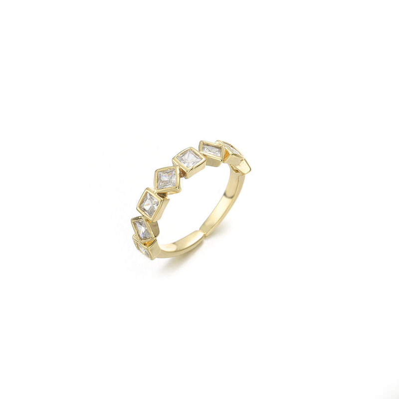 Real Gold Plating Bow Zircon Ring for Women